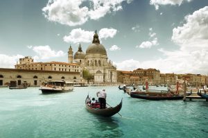 Venice Grand Canal and Basilica gondola