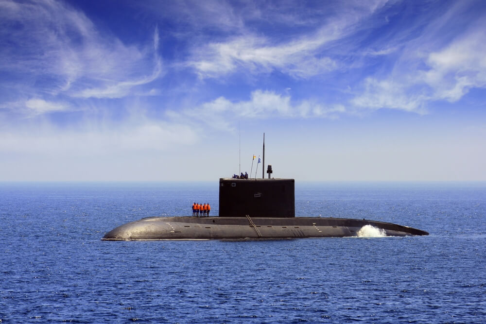 submarine in atlantic ocean 