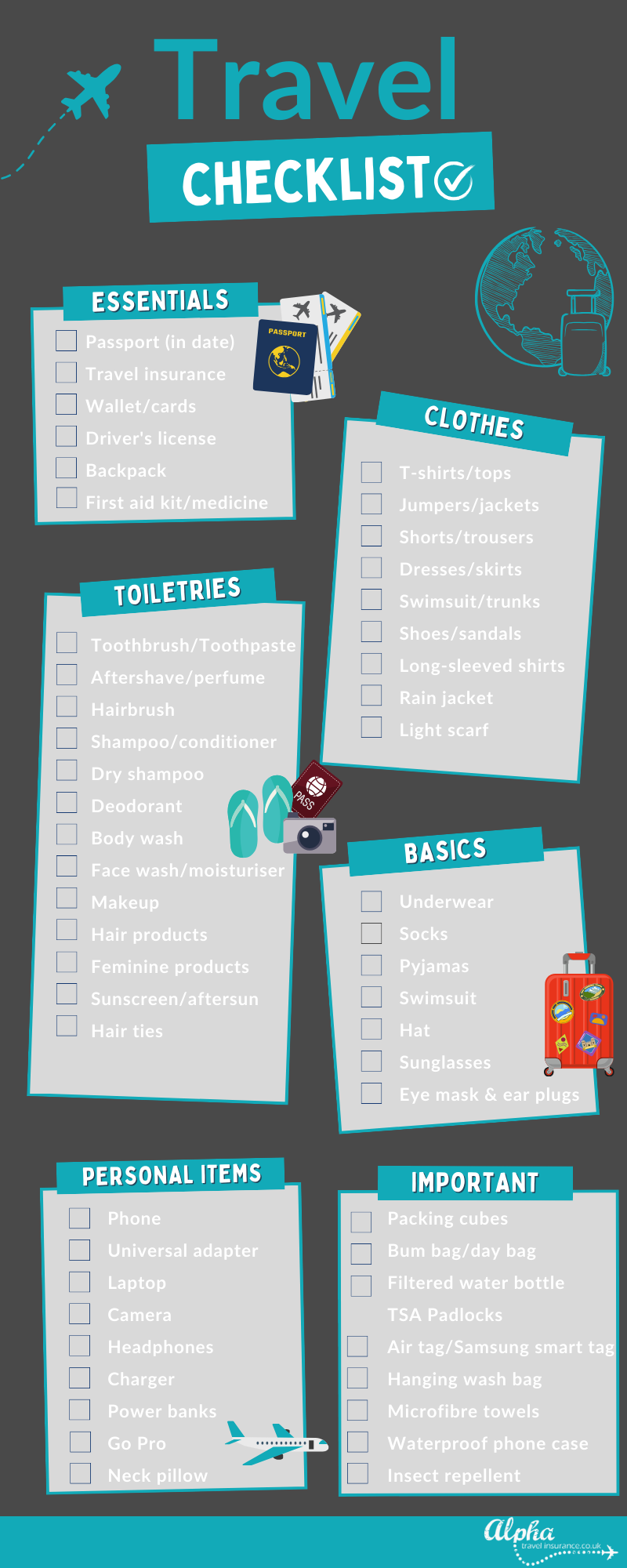 Essential backpacking travel checklist Alpha Travel Insurance